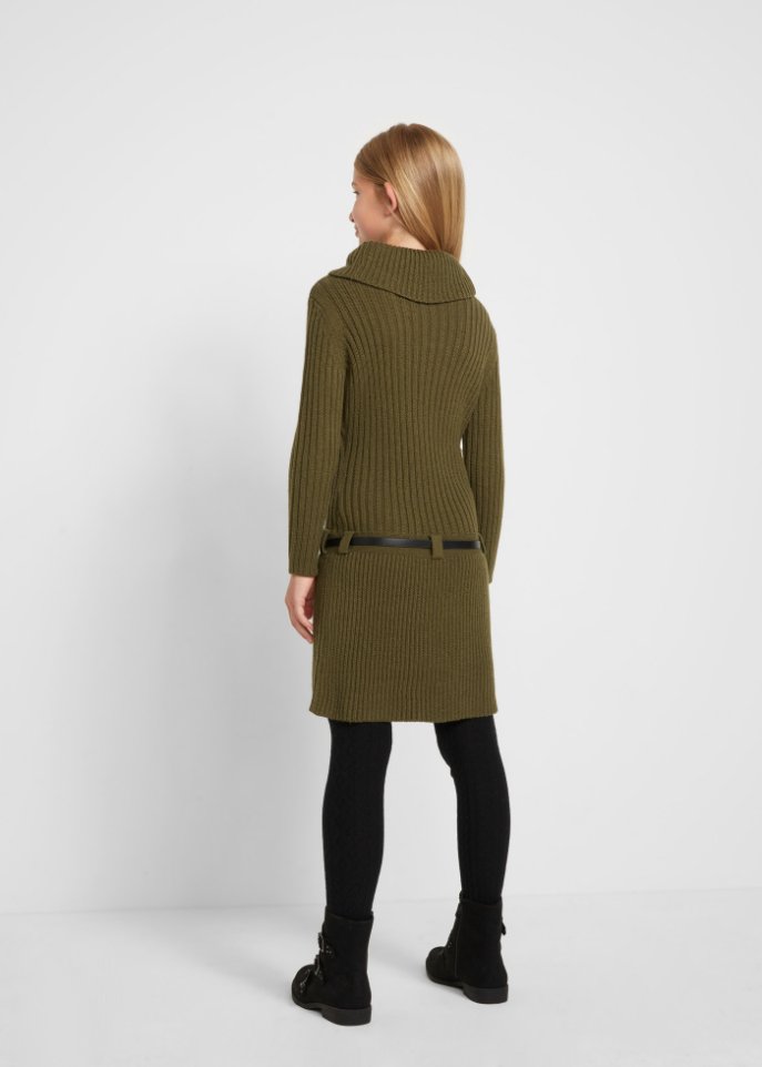 Mädchen Strickkleid mit Gürtel (2-tlg. Set)