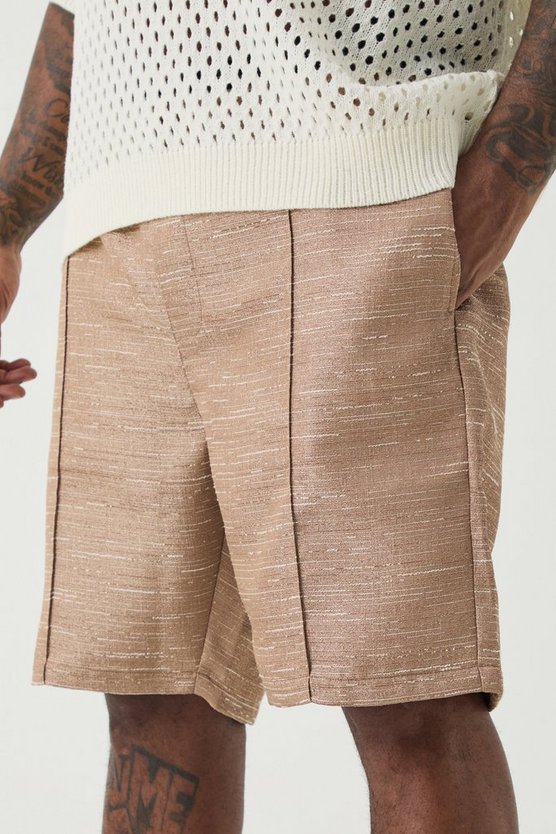 Plus strukturierte Shorts mit Naht