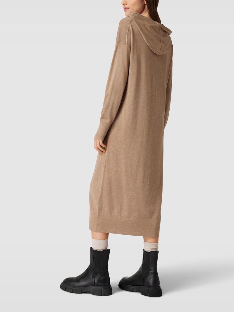 Sweatkleid mit Kapuze in sand meliert