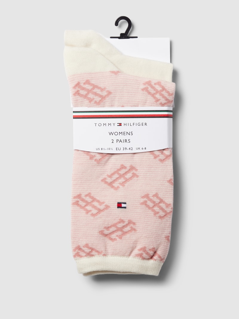 Socken mit Label-Details 2er-Pack in rosé