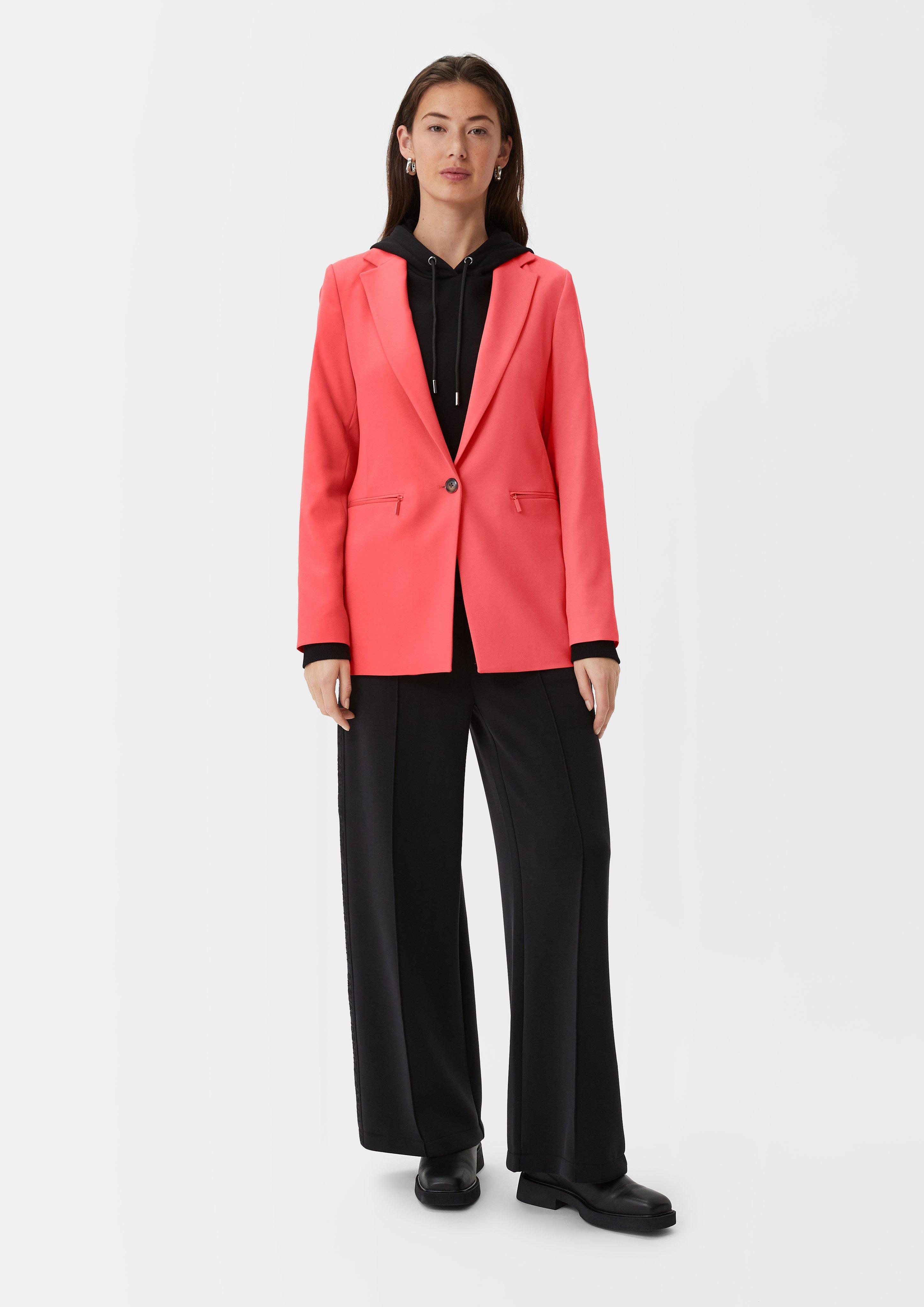 Blazer mit Reißverschlusstaschen - koralle