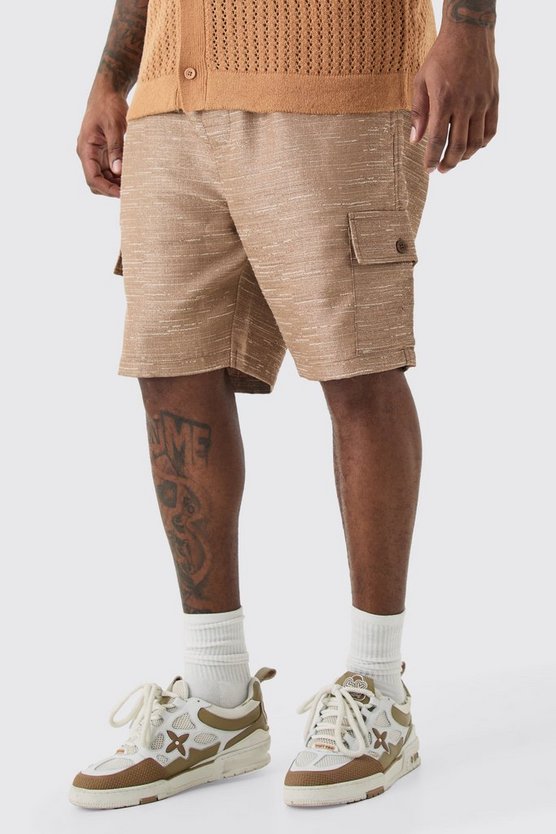 Plus strukturierte Cargo-Shorts