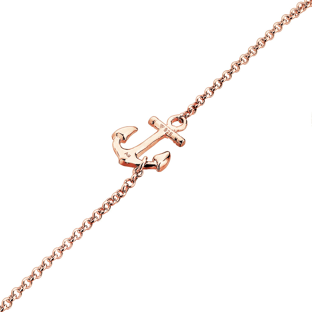 Elli Elli Bracelet de Cheville Femmes Pendentif Ancre Maritime Mer en Argent Sterling  Bijoux