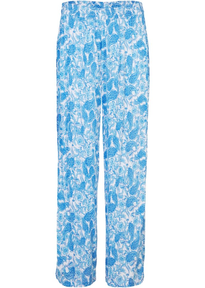 Viskose-Crinkle Palazzo-Hose mit Bequembund