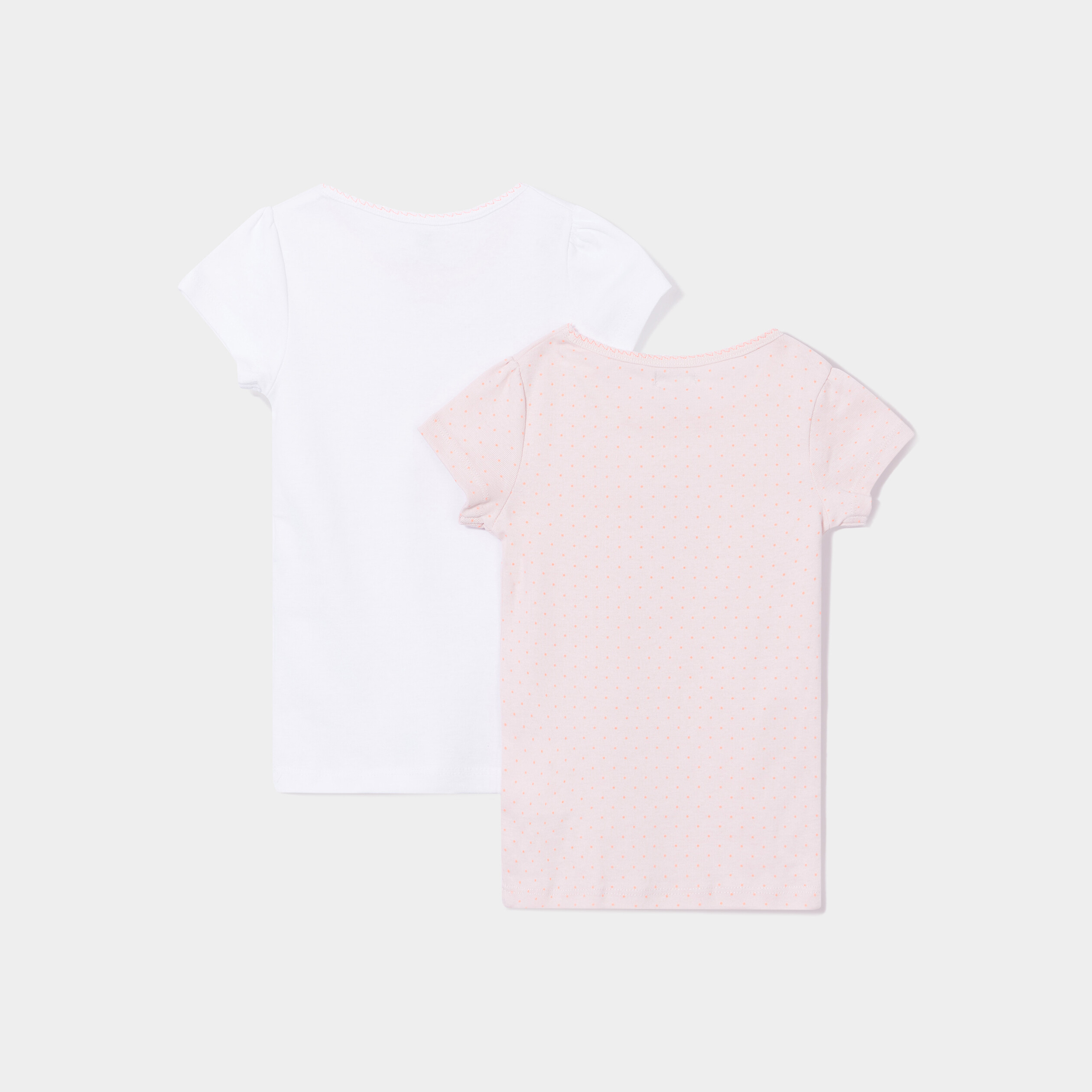 Lot de 2 T-shirts col rond rose clair fille | La Halle
