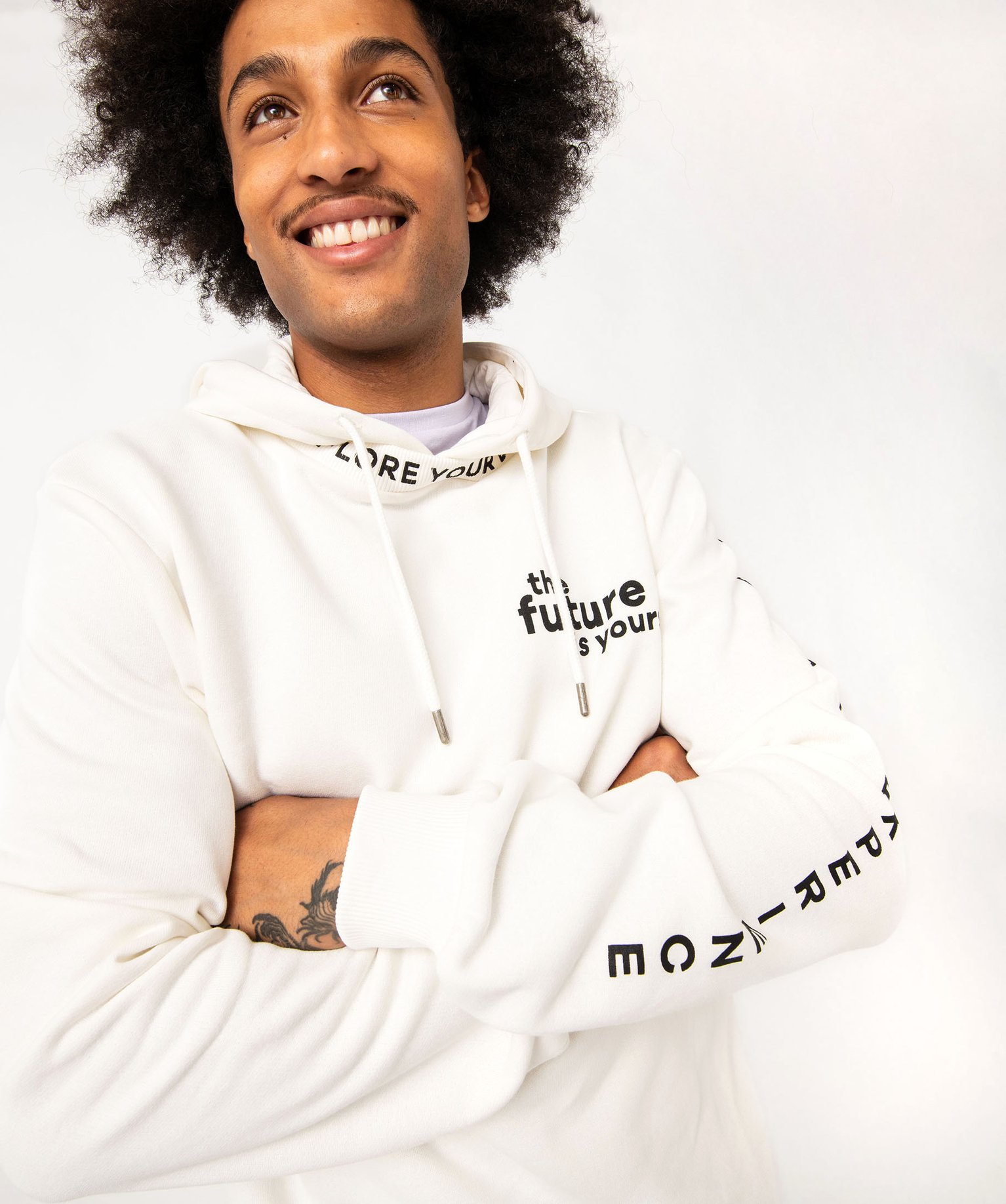 Sweat à capuche en molleton doux homme blanc | GEMO