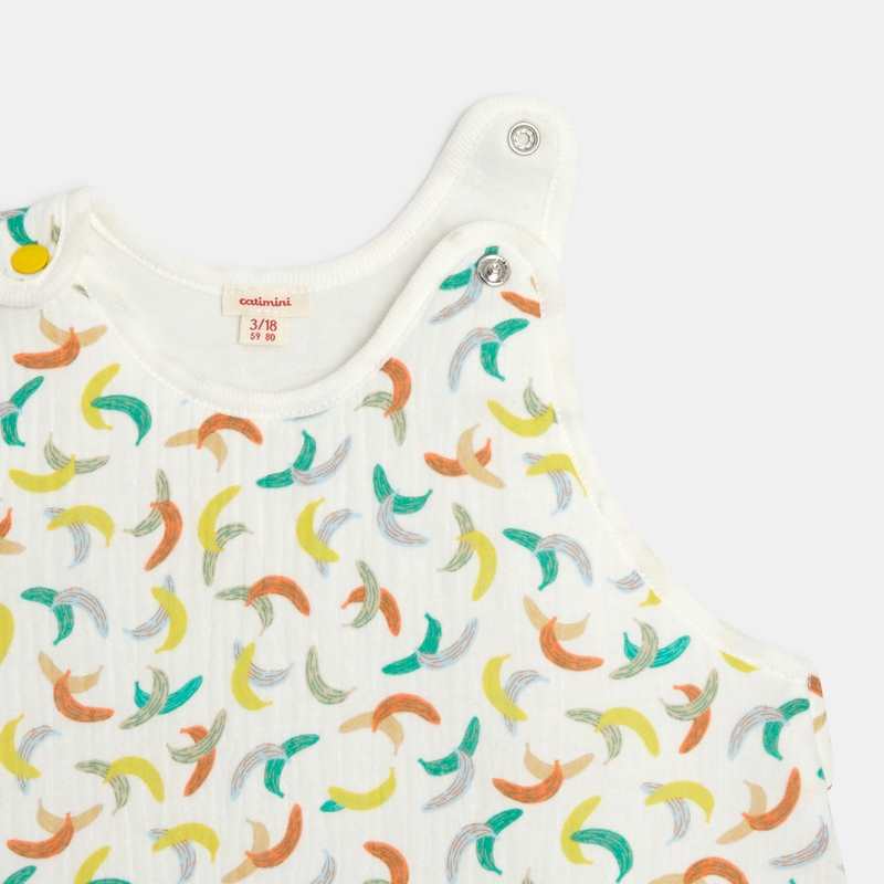 Gigoteuse bébé en gaze de coton bananes blanche Catimini