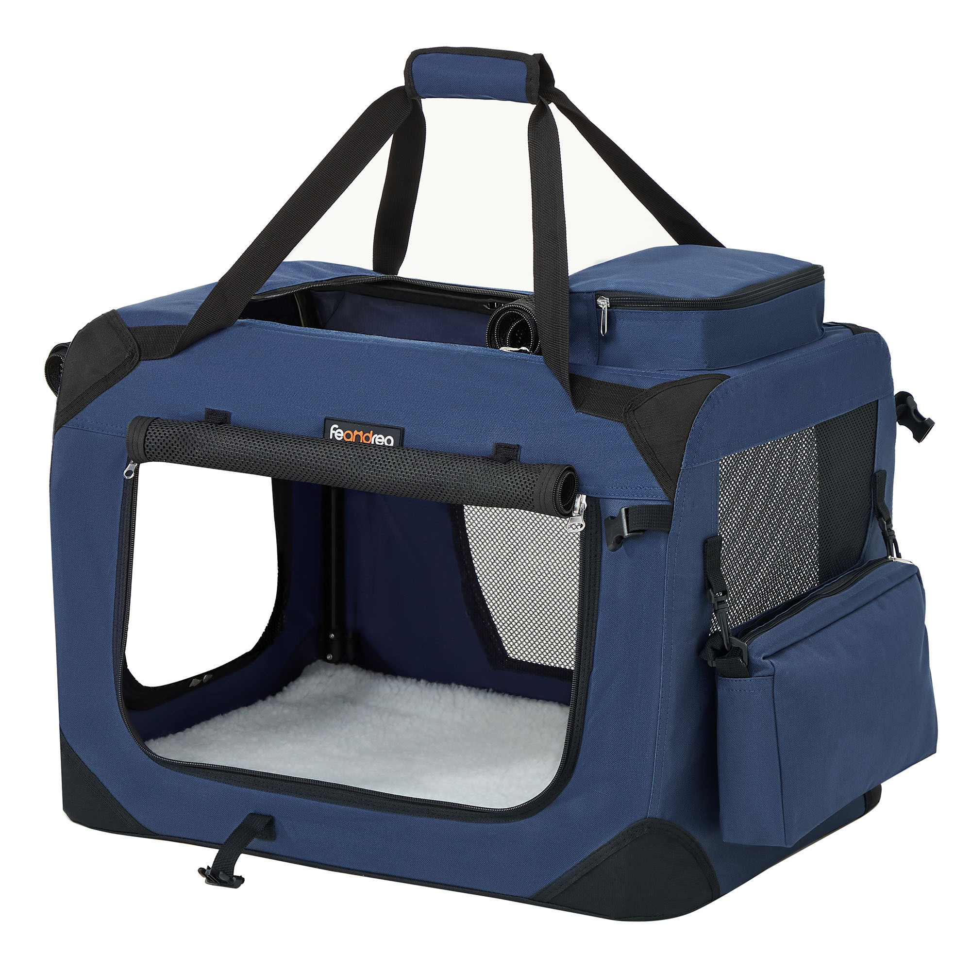 FEANDREA Transportboxen & Gitterboxen FEANDREA S-XXXL Transportbox Oxford-Gewebe dunkelblau 50 cm, 35 cm, 35 cm