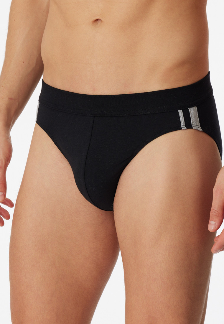Rio-Slips 3er-Pack Organic Cotton Streifen schwarz - 95/5