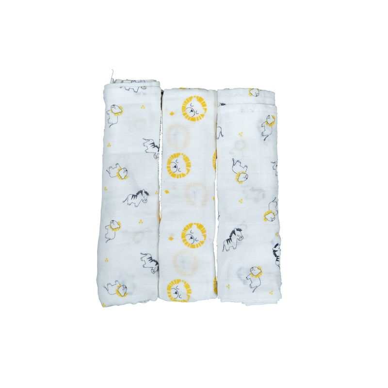 Lot de 3 langes coton bio Pluche et pompon