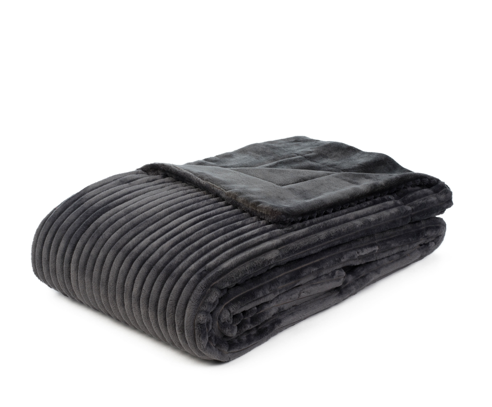 Wohndecke Cord Optik anthrazit