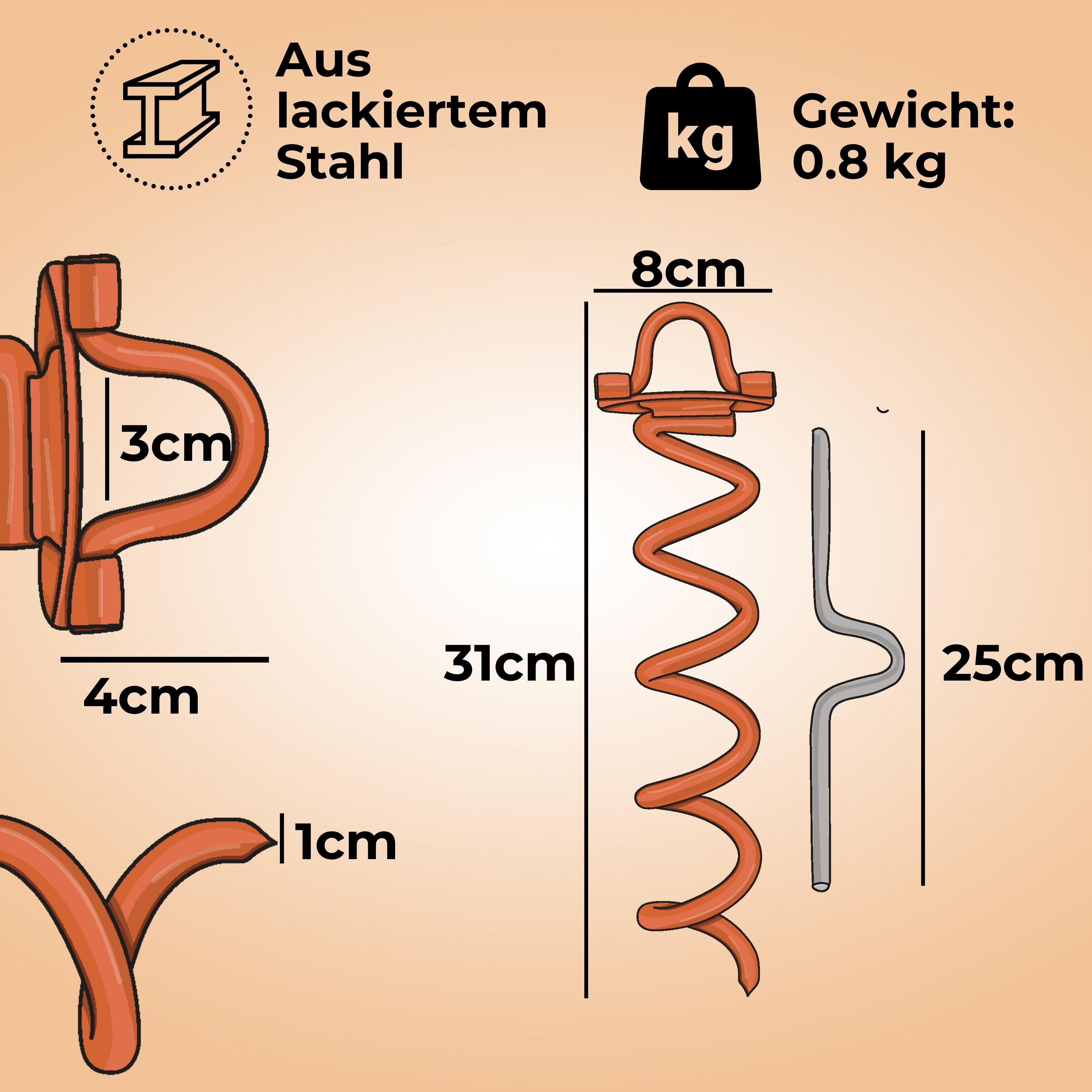 riijk Bodenanker Erdanker, Hering für Trampolin, Schaukel, Hund u. Spielturm, für Zelt, Gartenzelt, Hundeleine, Trampolin, Poolabdeckung, Schaukel, Klettergerüst, Hüpfburg, Eindrehen, (Set, 1-St., Zelthering mit Eindrehhilfe), Öse, Eindrehhilfe