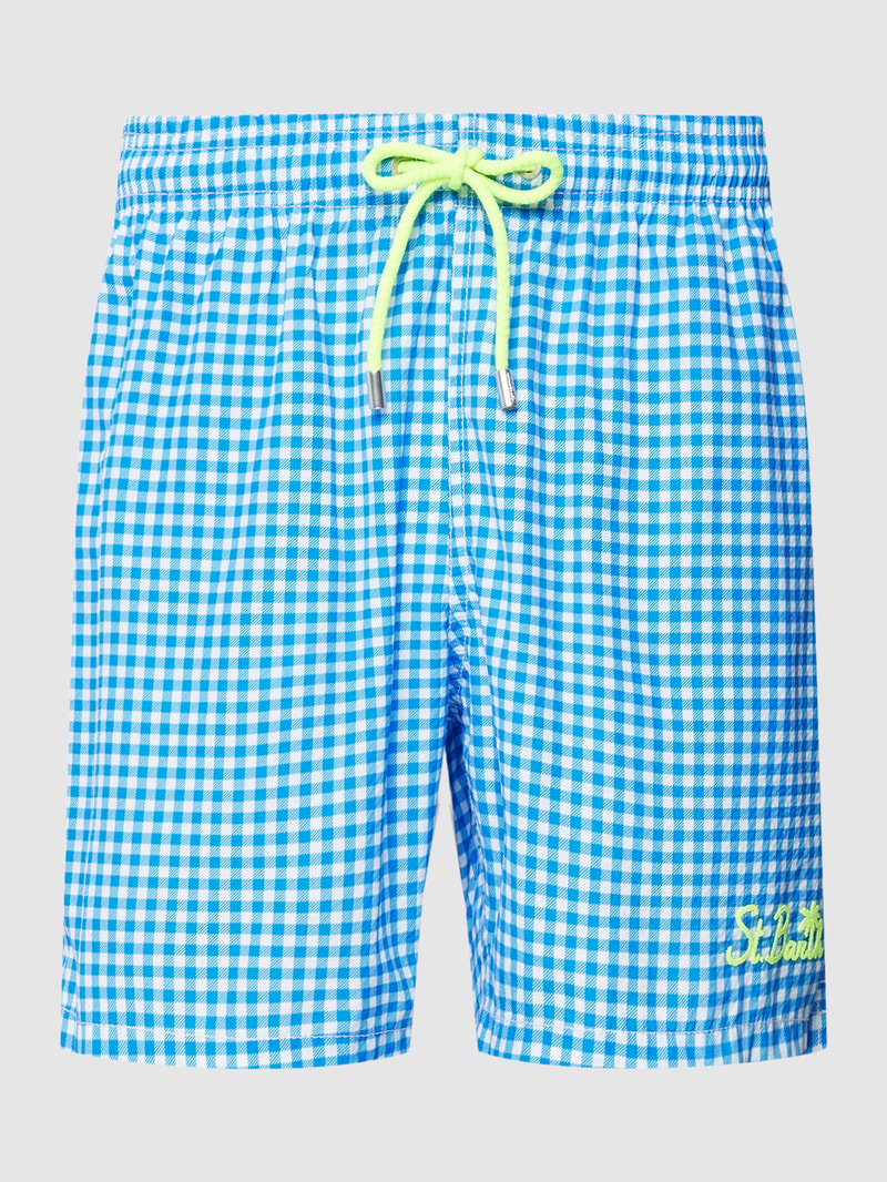 Badehose mit Allover-Muster Modell 'GUSTAVIA' in blau