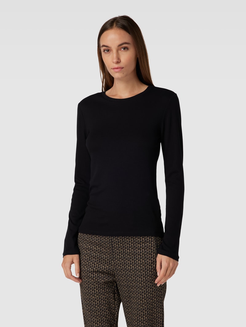 Longsleeve mit Feinripp Modell 'ROMA' in schwarz