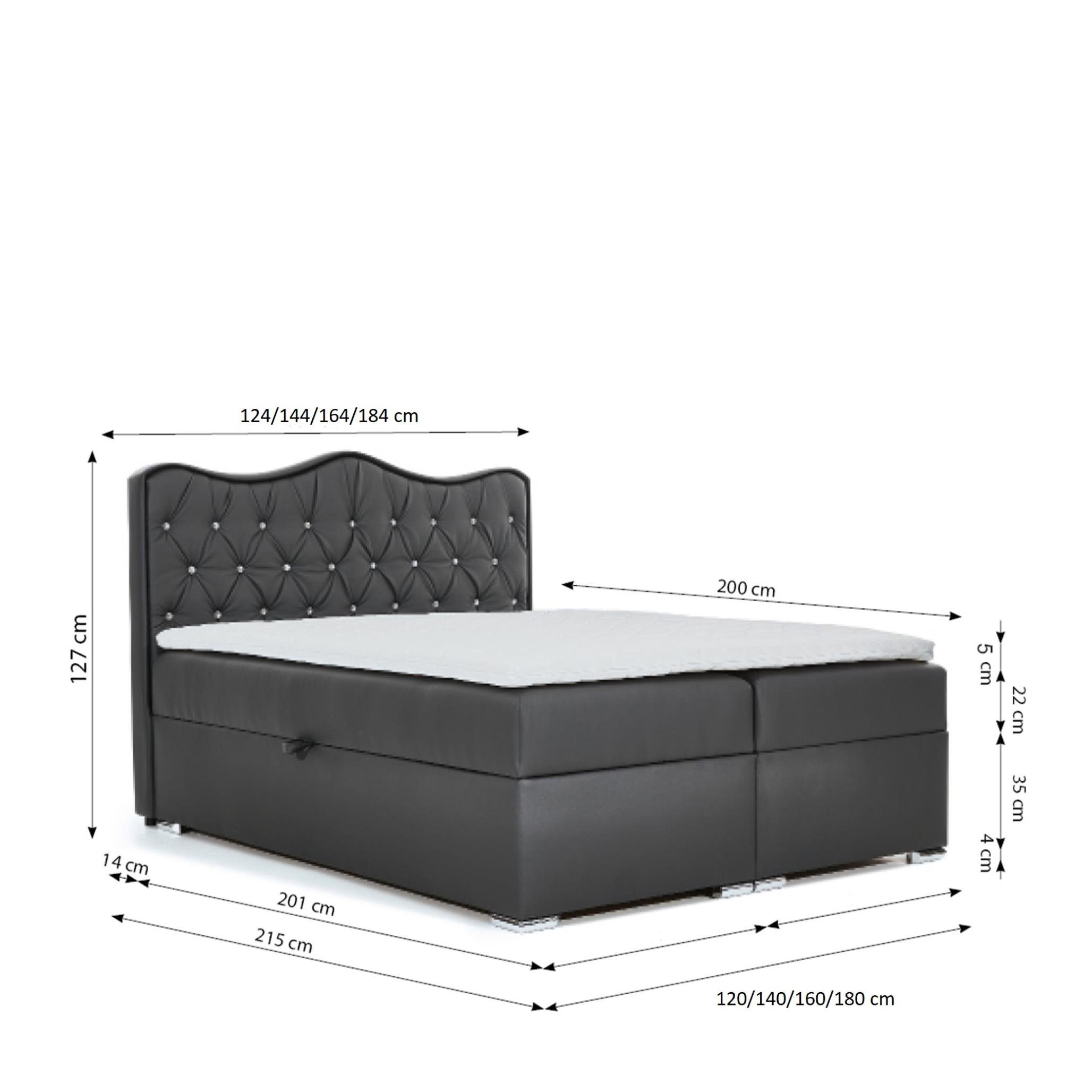 Furnix Ecksofa TANSEL 120x200 Bett mit Topper und Bettkasten Ökoleder, hochwertiges veganes PU-Leder