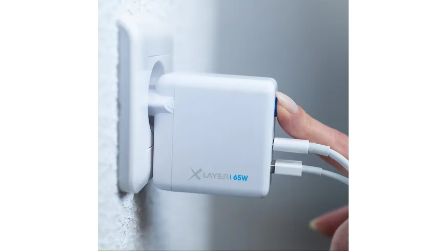 XLayer 65W Power Saver duales Ladegerät mit Strom-Stopp-Funktion White