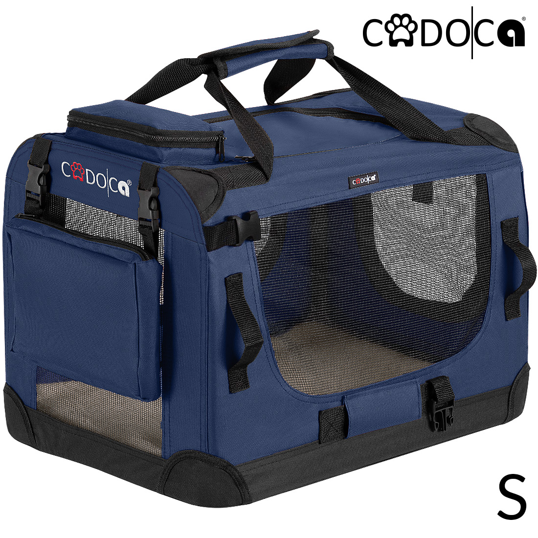 Casaria Cadoca® Tiertransportbox S 50x34x36cm navyblau