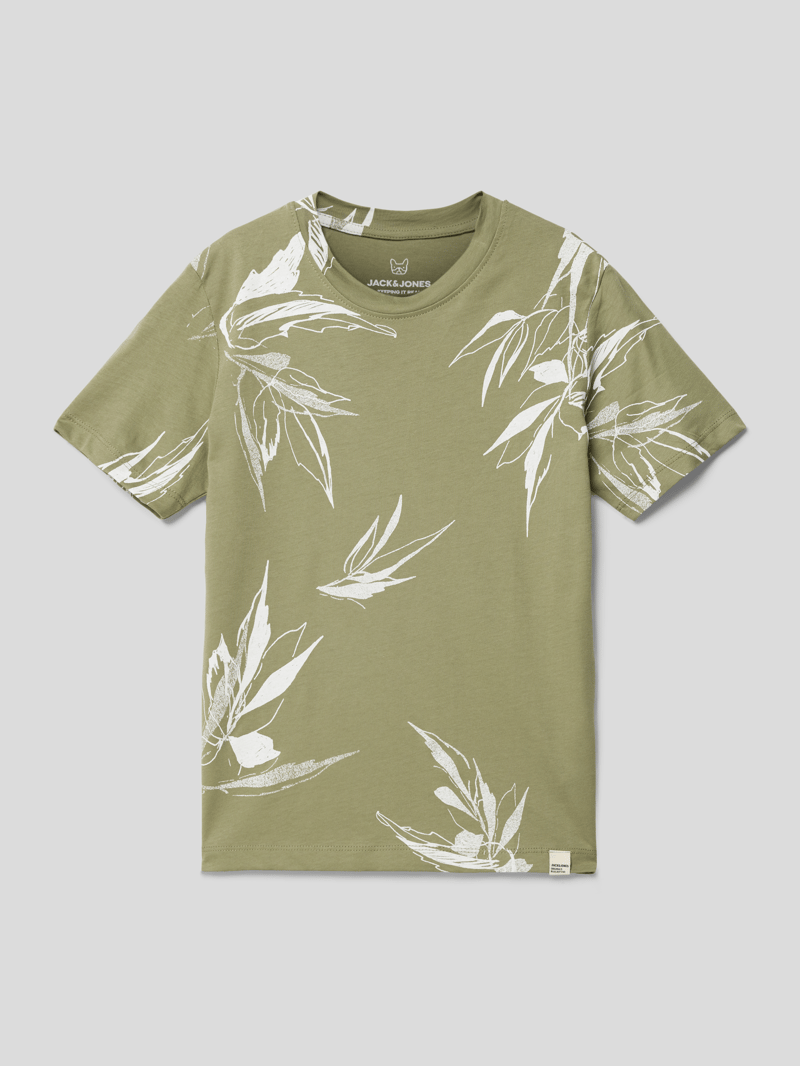T-Shirt mit Label-Detail Modell 'CRAYON' in schilf