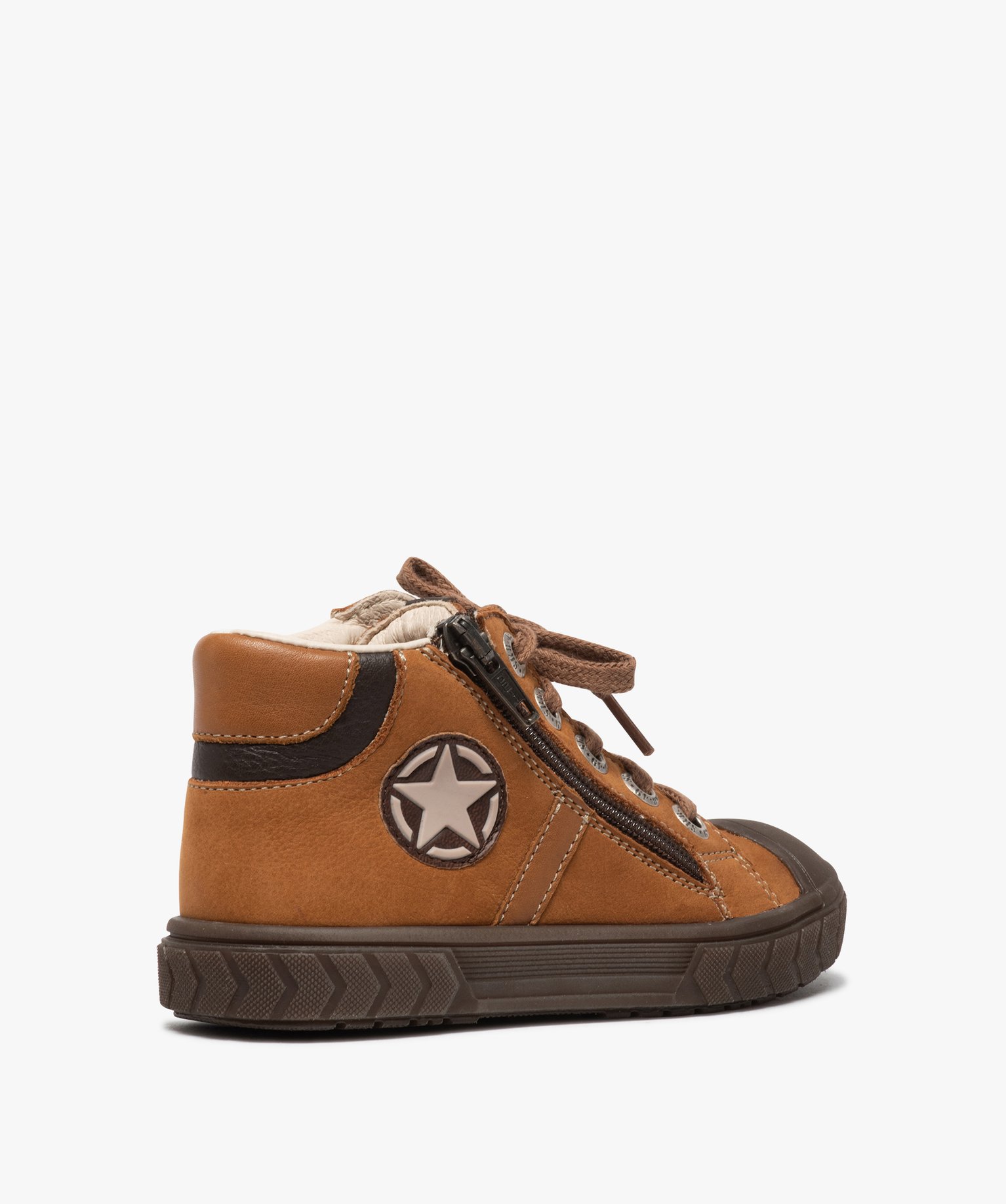 Boots Garçon en cuir fermeture lacets et zip - Bopy | GEMO