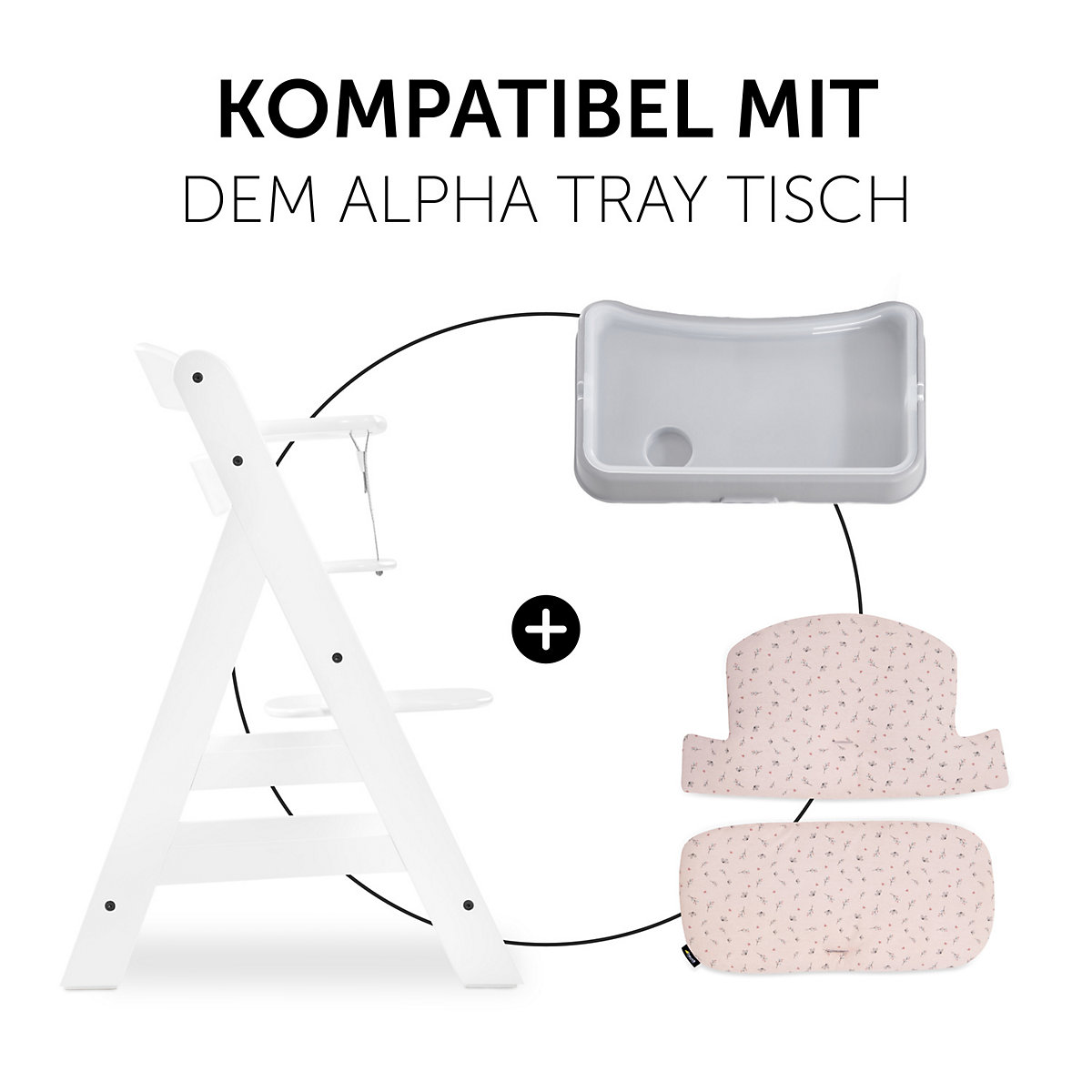 Sitzauflage Alpha Highchair Pad Select, Jersey Flowers Rose