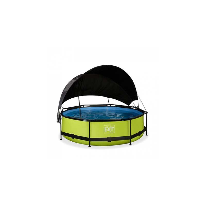 Piscine ø300x76cm avec voile d'ombrage et pompe filtrante Lime vert