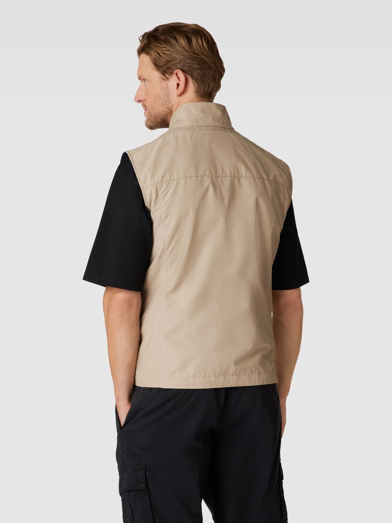 Weste mit Knopf- und Reißverschluss in beige