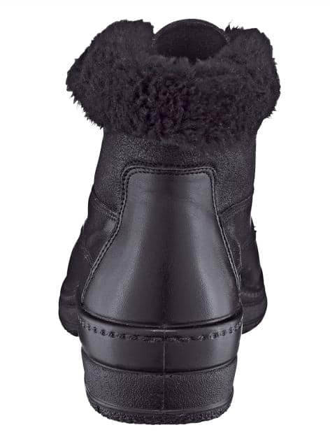 Schnürstiefelette mit umschlagbarem Fellkragen