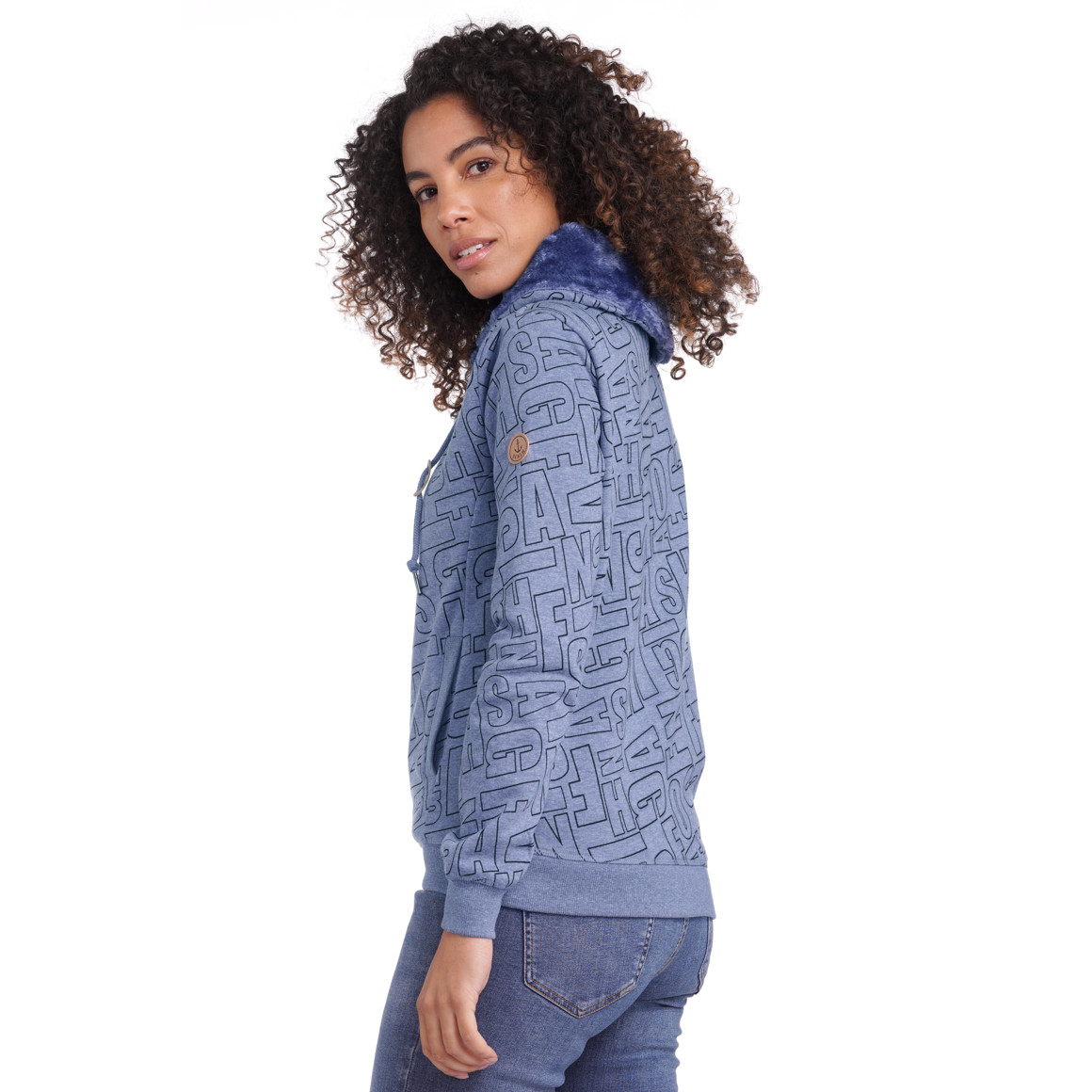 Damen Sweatshirt mit Schalkragen