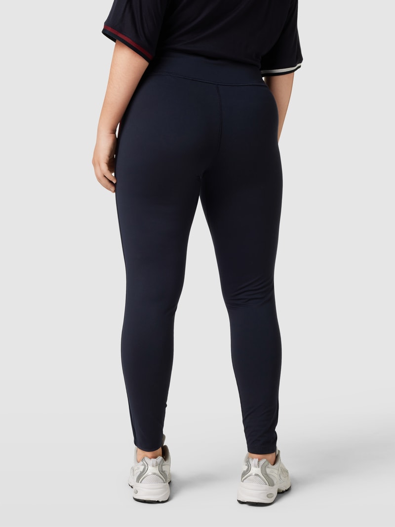 PLUS SIZE Leggings mit elastischem Bund Modell 'SPLIT' in marineblau