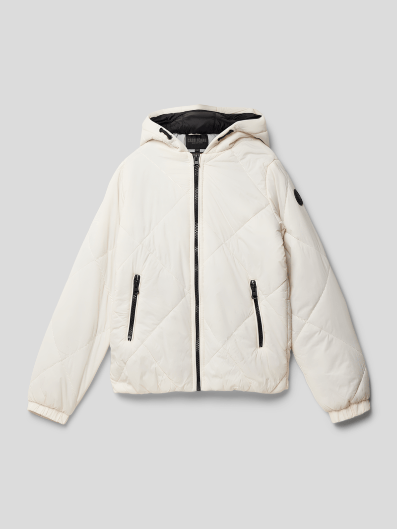 Steppjacke mit Reißverschlusstaschen Modell 'J O S I E' in weiß