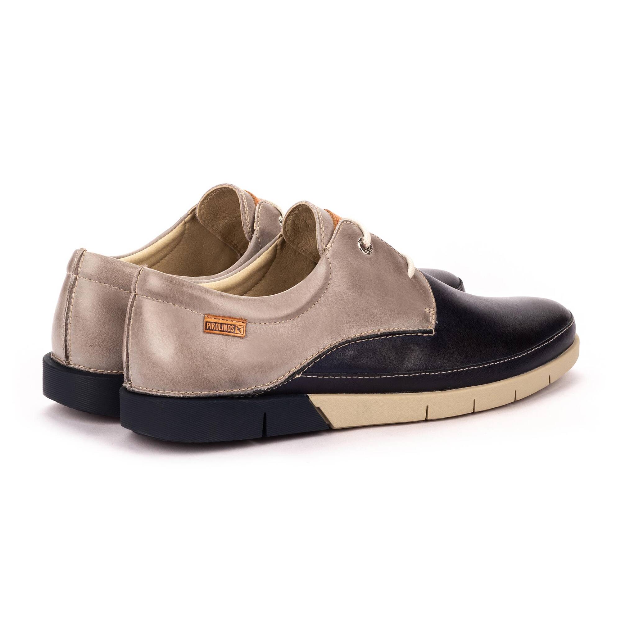 Dwukolorowe buty sznurowane - NIEBIESKIE