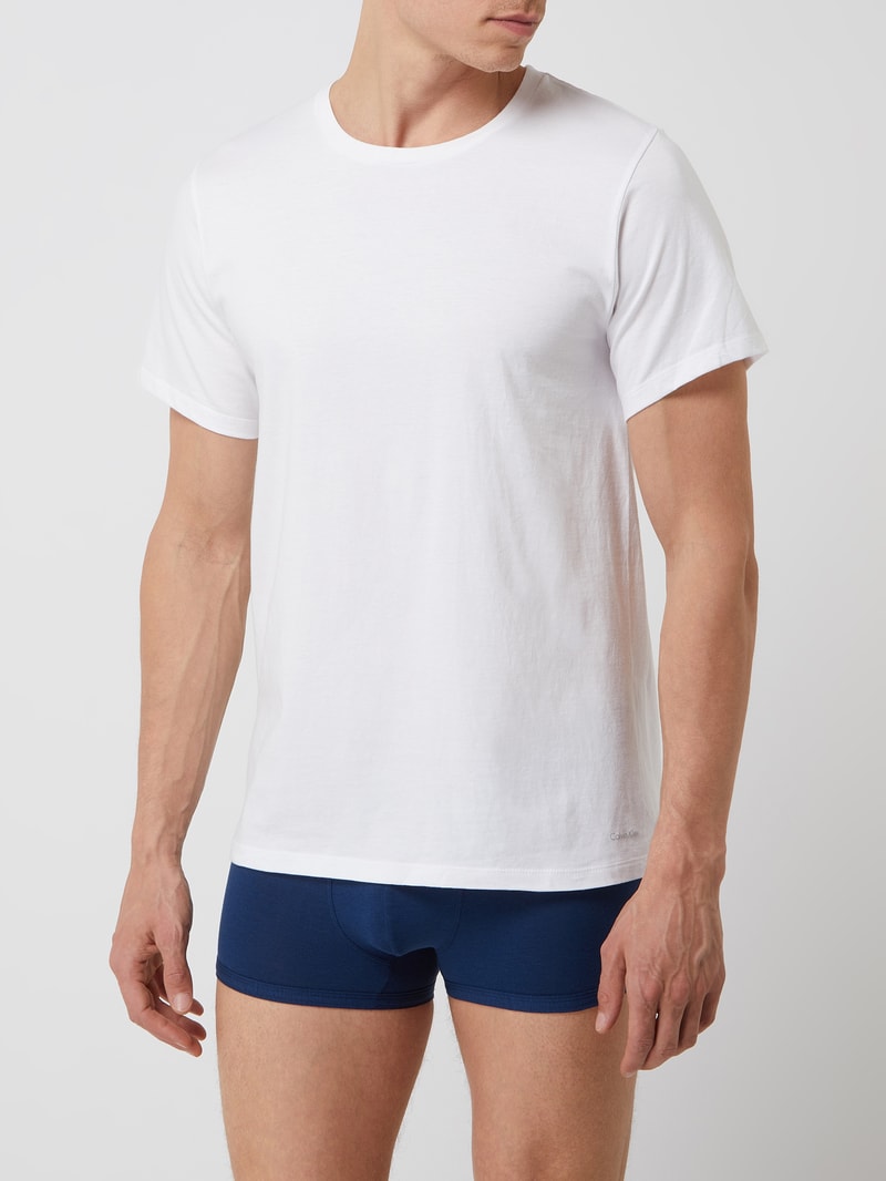 T-Shirt mit Stretch-Anteil im 3er-Pack in weiß