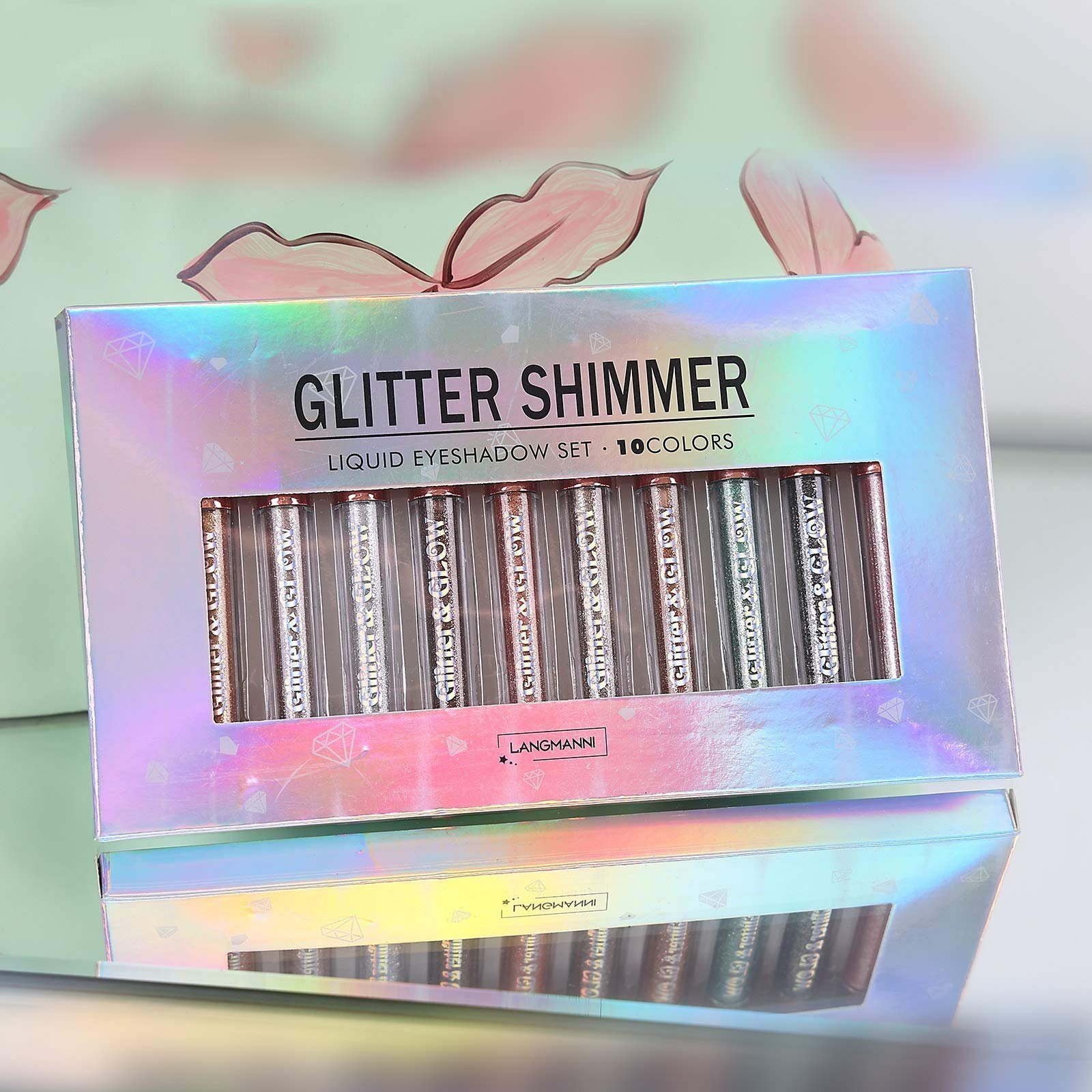 Haiaveng Lidschatten 10PCS flüssiger Glitter Lidschatten Metallischer Schimmer Lidschatten, Cremiger Veganer Lidschatten