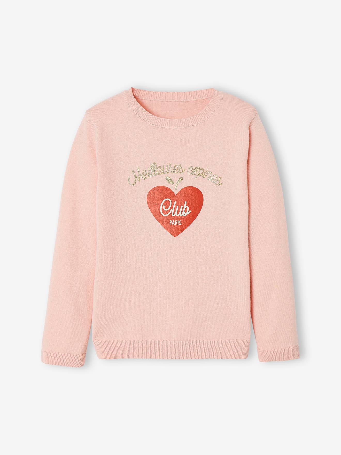 Vertbaudet Mädchen Pullover mit Glanzeffekt BASIC - rosa