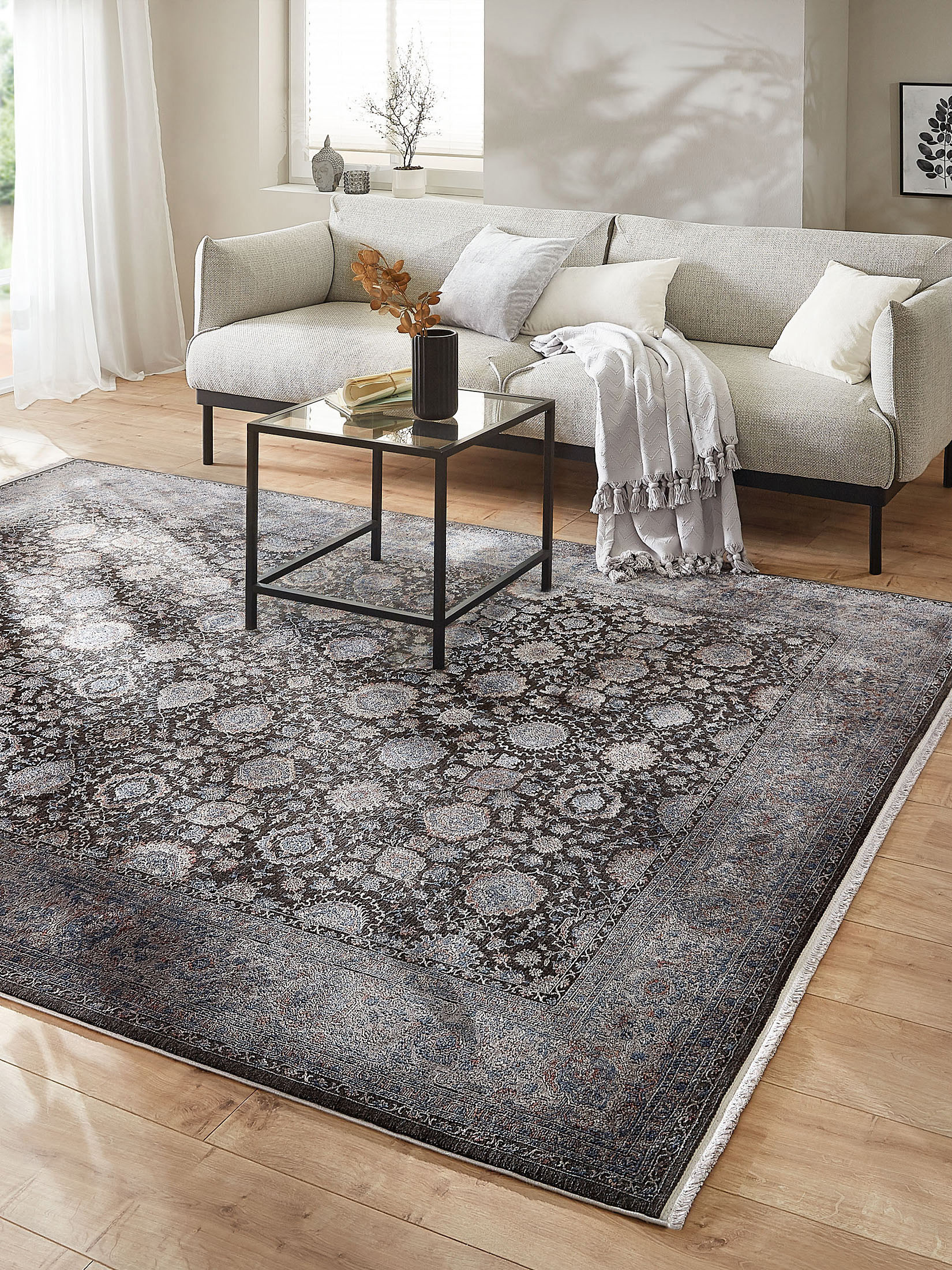 Valdiva Vintage-Teppich, Silver-Blue