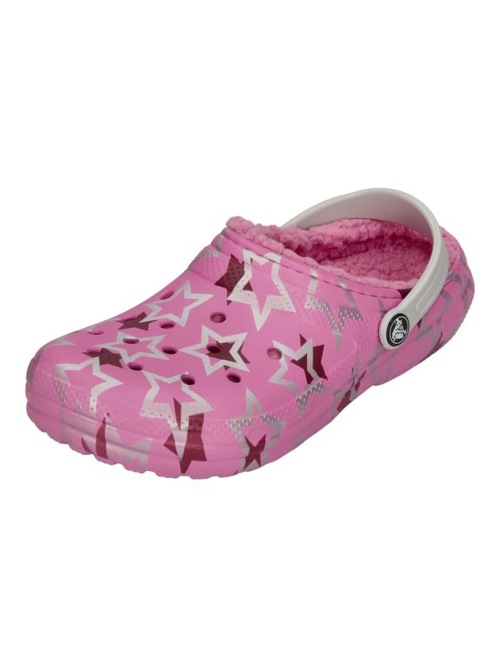 Crocs Hausschuhe CLASSIC LINED DISCO DANCE PARTY CLOG KIDS in rosa günstig kaufen