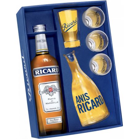 COFFRET RICARD ANNEES 50 - EDITION SPECIALE + 1 CARAFE & 4 VERRES