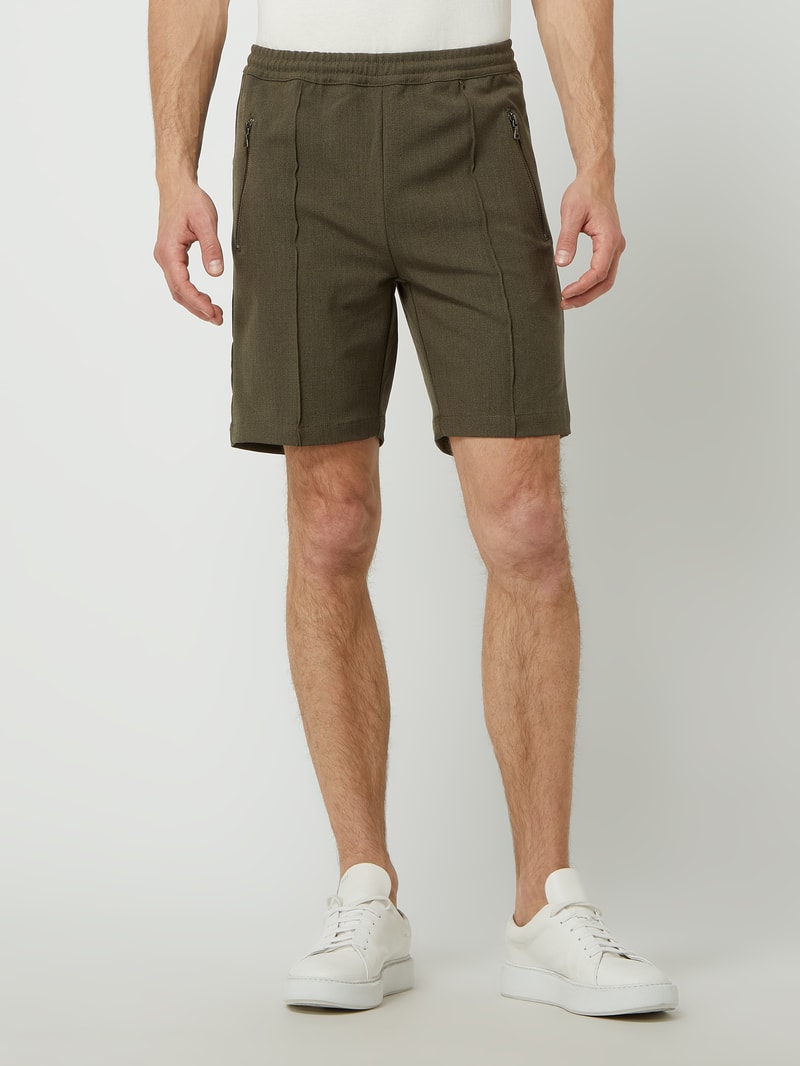 Sweatshorts mit Stretch-Anteil Modell 'Julian' in olivgrün