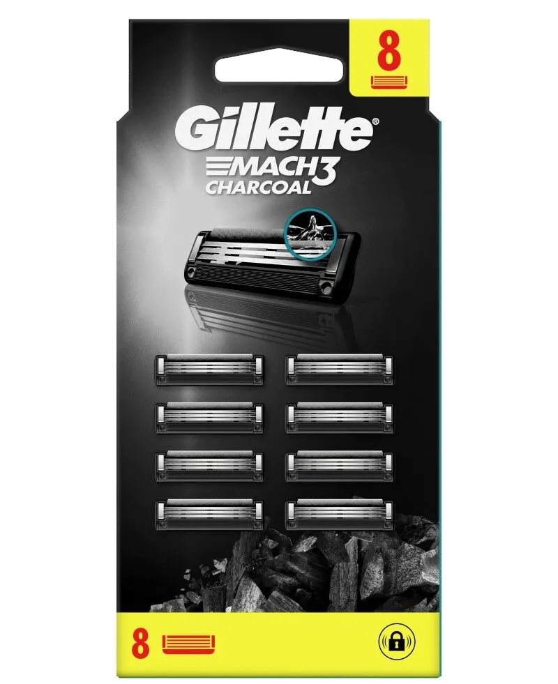 Ανταλλακτικά Gillette Mach3 για κάρβουνο, 8 τεμάχια.