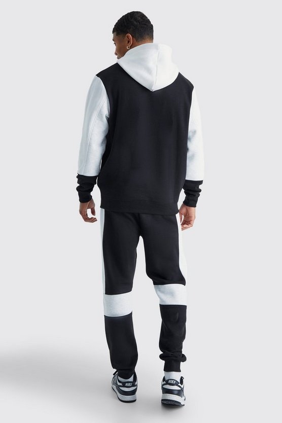 Colorblock Trainingsanzug mit Kapuze