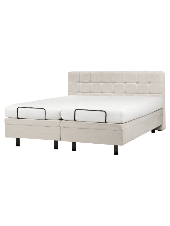 Beliani Doppelbett DUKE in Beige/Schwarz - (W) 161 x (H) 102 x (L) 216 cm günstig kaufen onesize