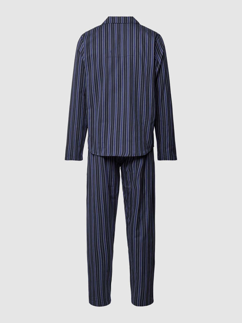 Pyjama mit Streifenmuster in marineblau