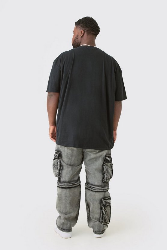 Plus Oversize T-Shirt mit floraler Stickerei