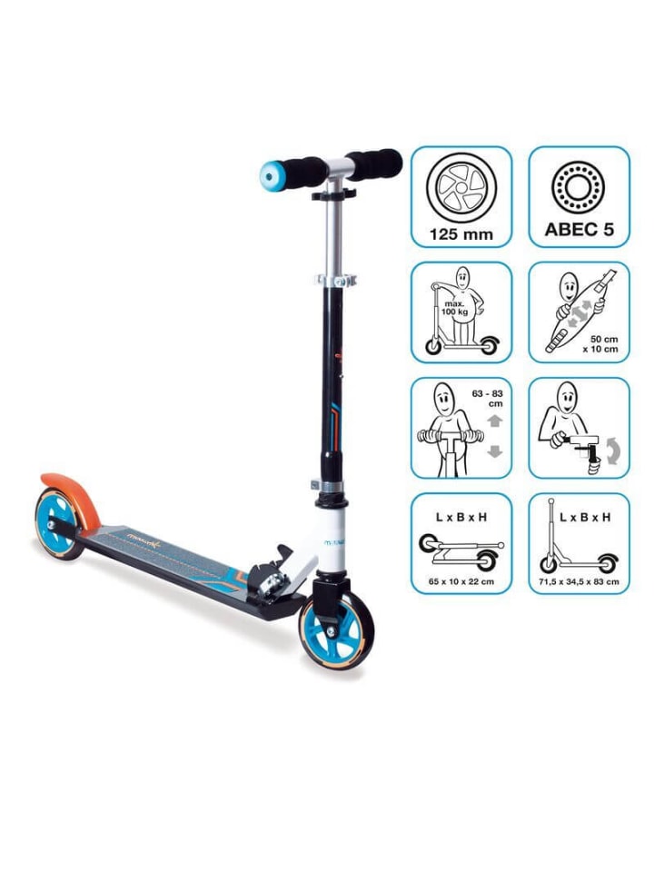 authentic Roller Aluminium Scooter 125 mm schwarz-orange-weiß, ab 5 Jahre günstig kaufen onesize