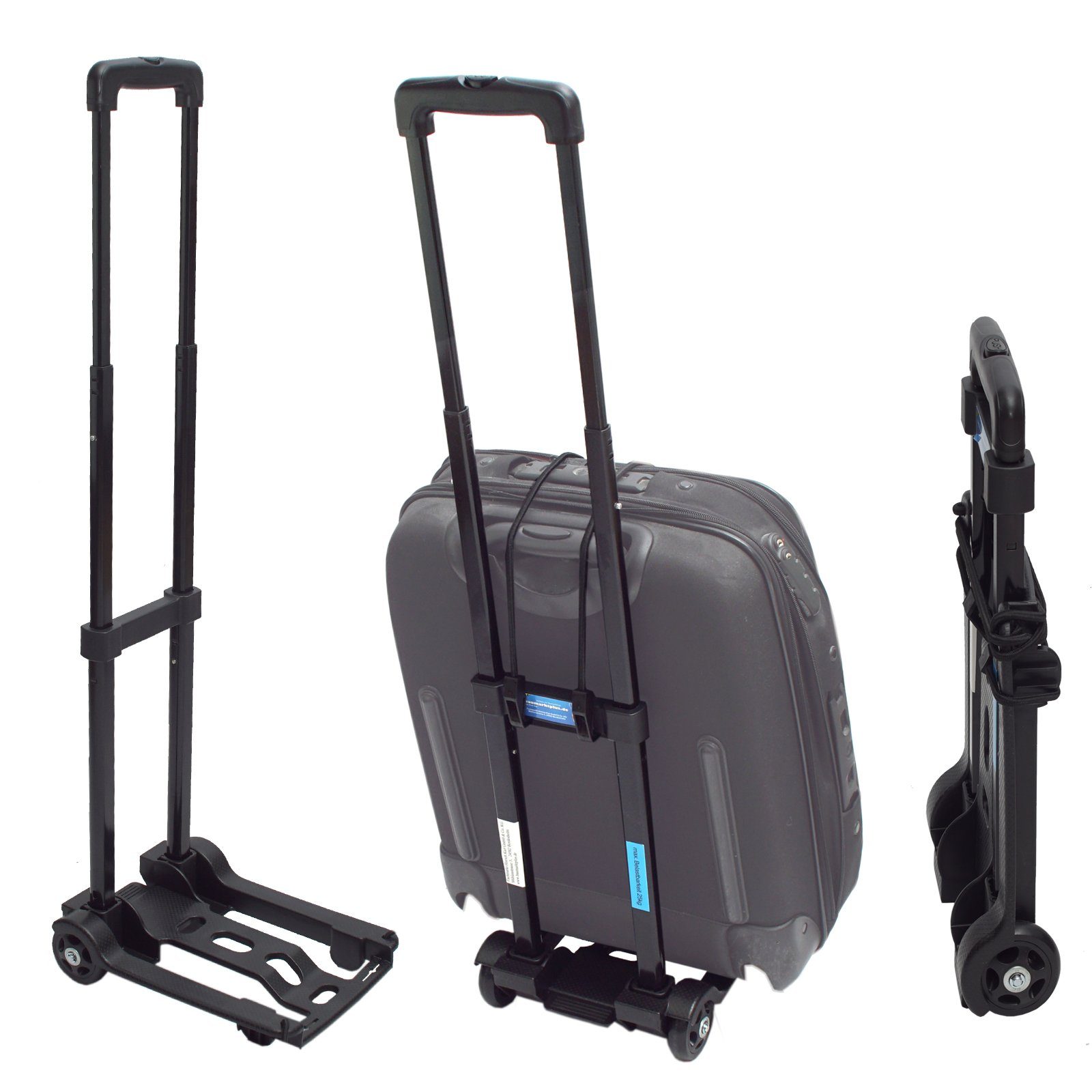 TRUTZHOLM Sackkarre Mini Sackkarre klappbar Koffer - Trolley 25Kg Gepäckkarre Griff höhenv