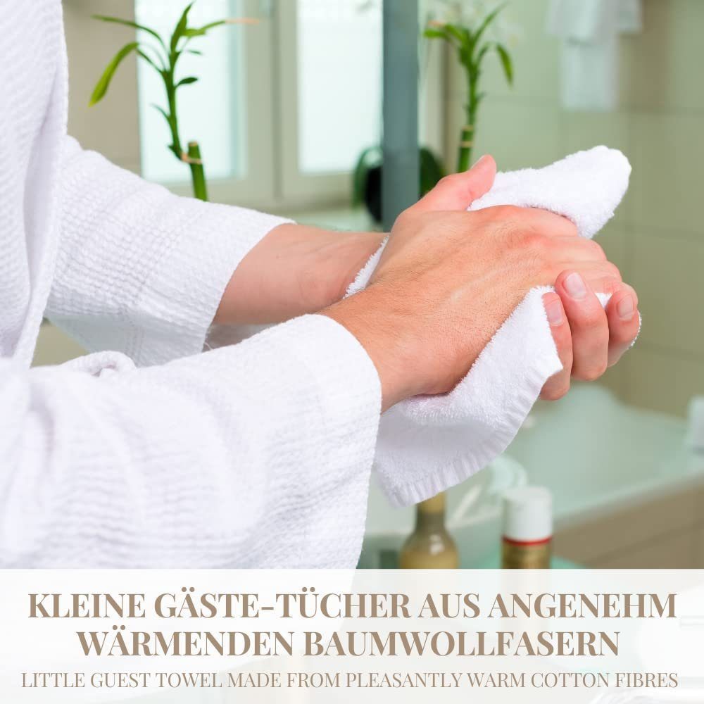 Carenesse Seiftuch 30x30 cm weiß, 6-er Pack Gesichtstuch Babytuch Gästetuch Minitowel, 100% Baumwolle fusselfrei saugstark weich Mini Handtuch Toilettentuch