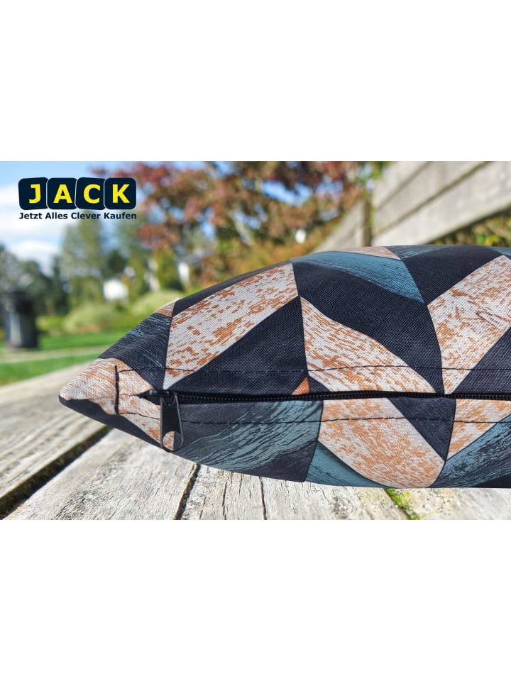 JACK Outdoor Dekokissen Motiv 30x50cm inkl. XXL Füllung in Linear Petrol günstig kaufen 50x30-cm