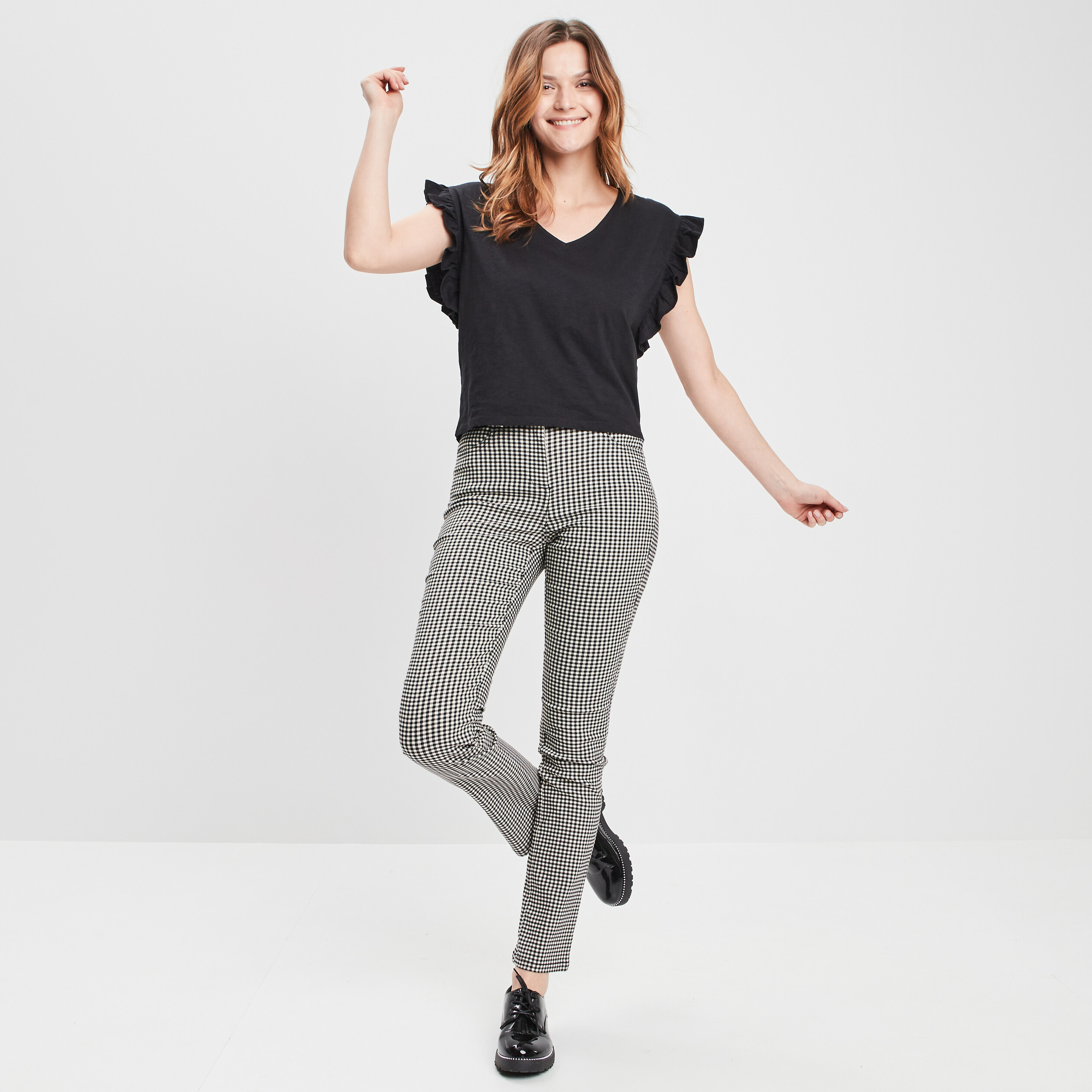 Pantalon droit stretch ecru femme | La Halle