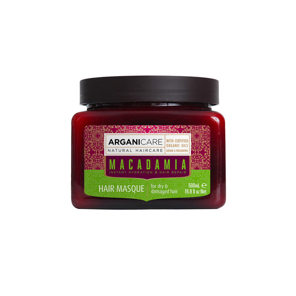 Arganicare Masque à l'huile de macadamia réparateur  pour cheveux secs et abimés.