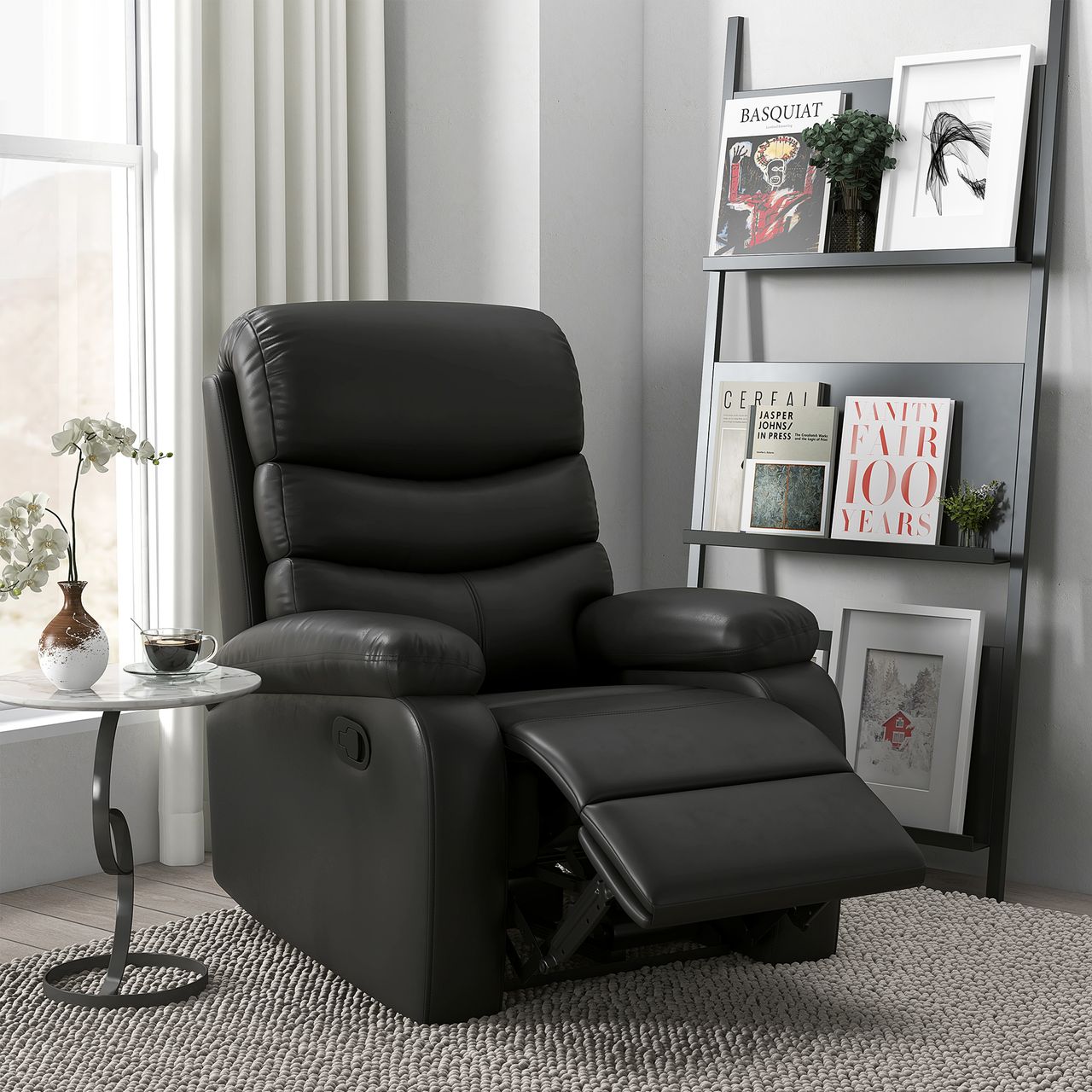 HOMCOM Relaxsessel Liegesessel Sessel mit Liegefunktion bis 125 kg Belastbar
